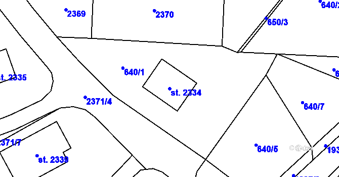 Parcela st. 2334 v KÚ Horní Stropnice, Katastrální mapa
