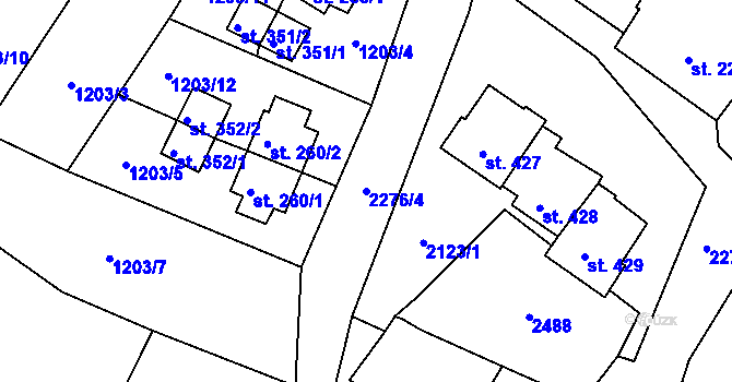 Parcela st. 2276/4 v KÚ Horní Stropnice, Katastrální mapa