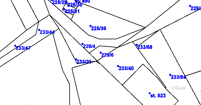 Parcela st. 229/6 v KÚ Horní Stropnice, Katastrální mapa