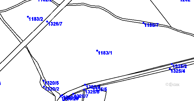 Parcela st. 1183/1 v KÚ Meziluží, Katastrální mapa