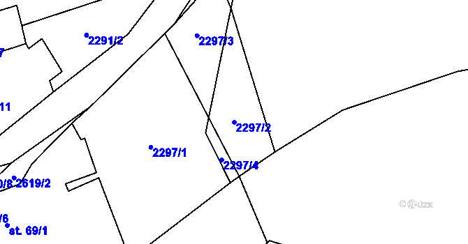 Parcela st. 2297/2 v KÚ Svébohy, Katastrální mapa