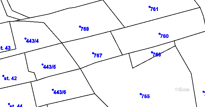 Parcela st. 434/9 v KÚ Šejby, Katastrální mapa