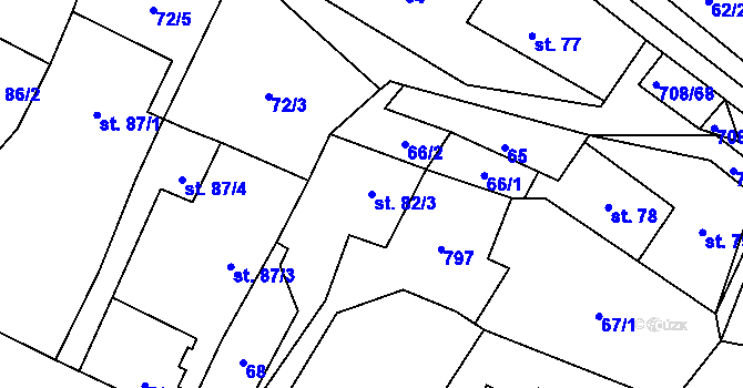 Parcela st. 82/3 v KÚ Horní Studenec, Katastrální mapa
