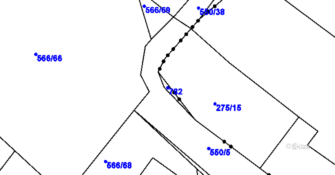 Parcela st. 782 v KÚ Horní Studenec, Katastrální mapa
