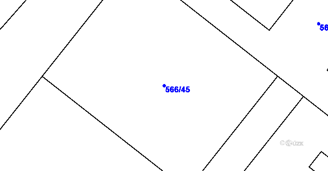 Parcela st. 566/45 v KÚ Horní Studenec, Katastrální mapa