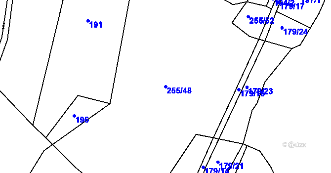Parcela st. 255/48 v KÚ Horní Studenec, Katastrální mapa