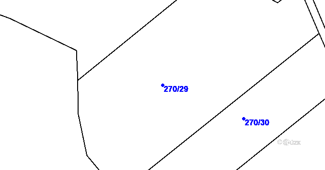 Parcela st. 270/29 v KÚ Nový Studenec, Katastrální mapa