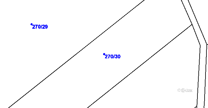 Parcela st. 270/30 v KÚ Nový Studenec, Katastrální mapa