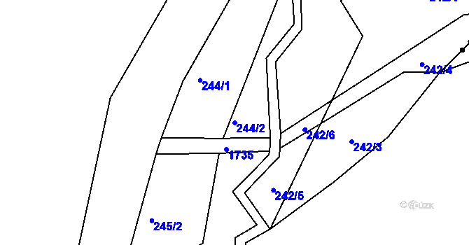 Parcela st. 244/2 v KÚ Horní Studénky, Katastrální mapa