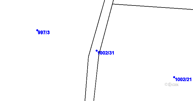 Parcela st. 1002/31 v KÚ Horní Studénky, Katastrální mapa