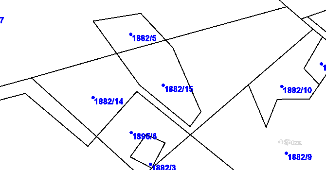 Parcela st. 1882/15 v KÚ Horní Studénky, Katastrální mapa