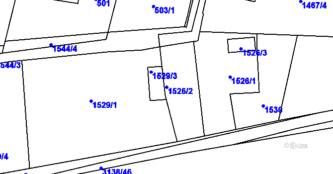 Parcela st. 1526/2 v KÚ Horní Suchá, Katastrální mapa