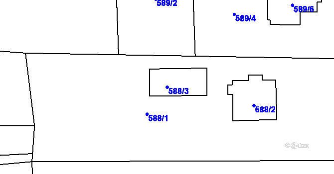 Parcela st. 588/3 v KÚ Horní Suchá, Katastrální mapa
