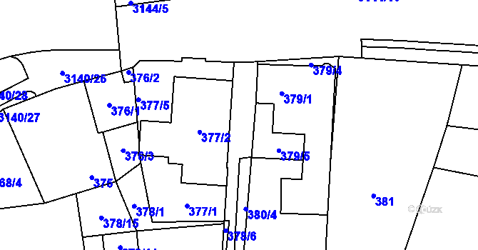 Parcela st. 377/6 v KÚ Horní Suchá, Katastrální mapa