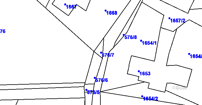 Parcela st. 576/7 v KÚ Horní Suchá, Katastrální mapa