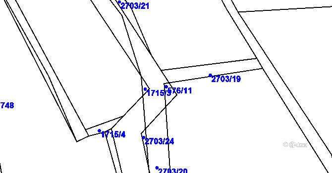 Parcela st. 576/11 v KÚ Horní Suchá, Katastrální mapa