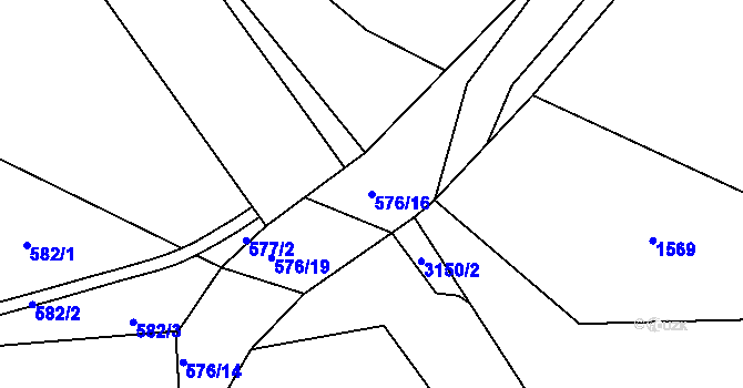 Parcela st. 576/16 v KÚ Horní Suchá, Katastrální mapa