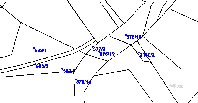 Parcela st. 576/19 v KÚ Horní Suchá, Katastrální mapa