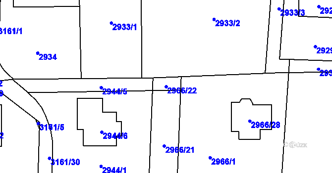 Parcela st. 2966/22 v KÚ Horní Suchá, Katastrální mapa