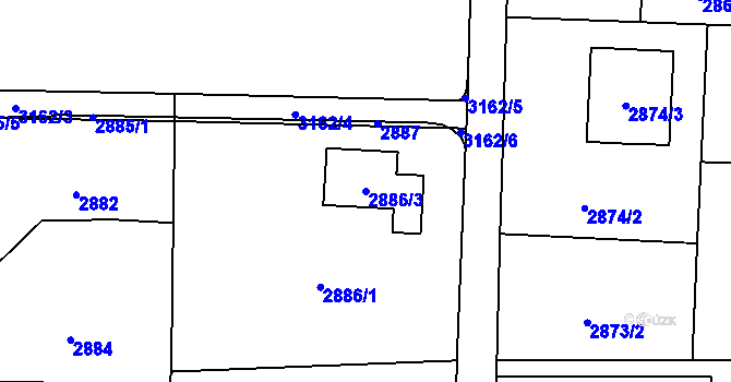 Parcela st. 2886/3 v KÚ Horní Suchá, Katastrální mapa