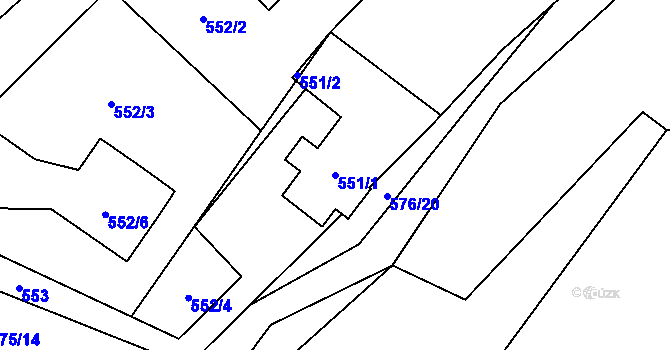 Parcela st. 551/1 v KÚ Horní Suchá, Katastrální mapa