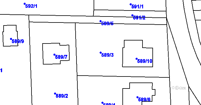 Parcela st. 589/3 v KÚ Horní Suchá, Katastrální mapa
