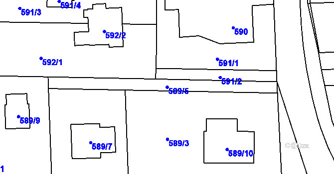 Parcela st. 589/5 v KÚ Horní Suchá, Katastrální mapa