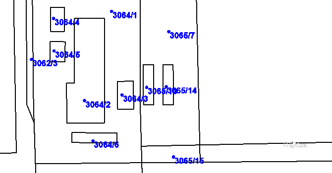 Parcela st. 3065/14 v KÚ Horní Suchá, Katastrální mapa