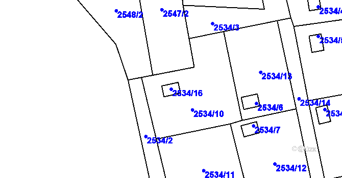 Parcela st. 2534/16 v KÚ Horní Suchá, Katastrální mapa