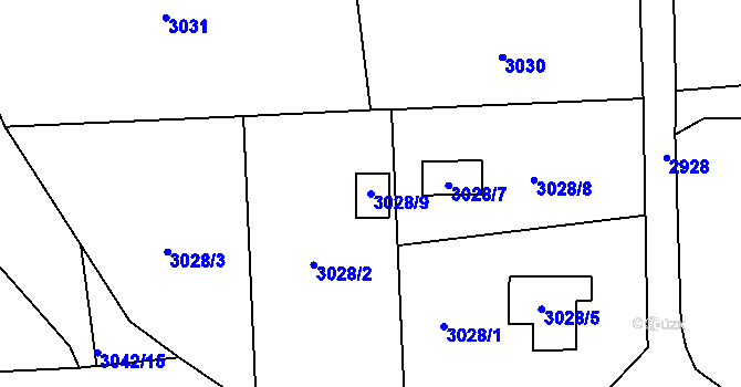 Parcela st. 3028/9 v KÚ Horní Suchá, Katastrální mapa