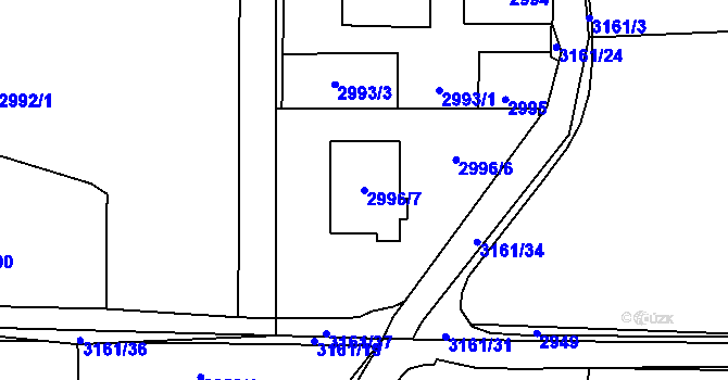 Parcela st. 2996/7 v KÚ Horní Suchá, Katastrální mapa