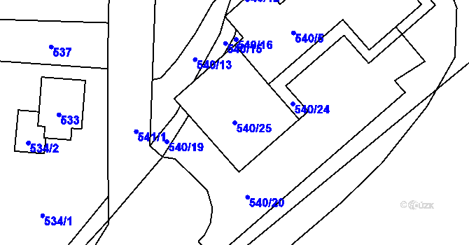 Parcela st. 540/25 v KÚ Horní Suchá, Katastrální mapa