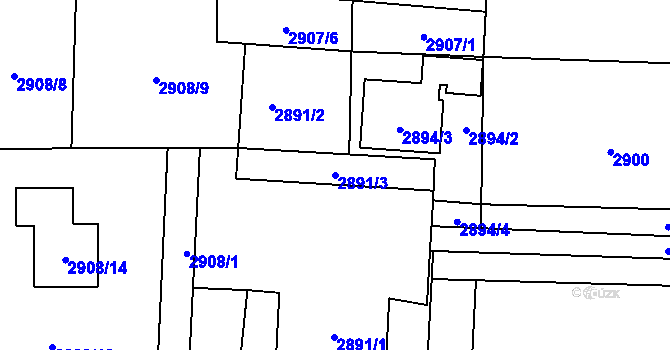 Parcela st. 2891/3 v KÚ Horní Suchá, Katastrální mapa
