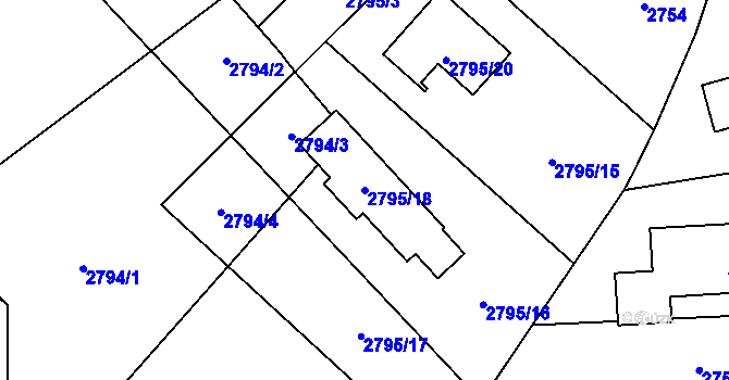 Parcela st. 2795/18 v KÚ Horní Suchá, Katastrální mapa