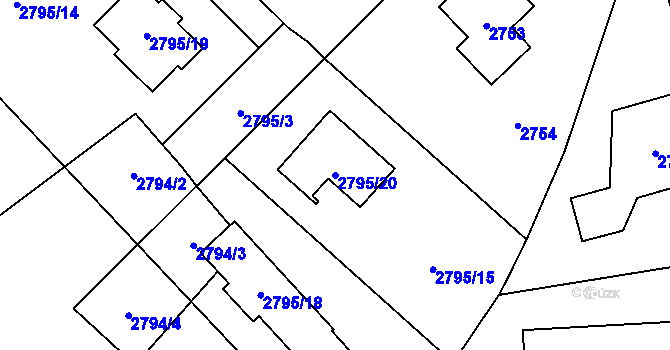 Parcela st. 2795/20 v KÚ Horní Suchá, Katastrální mapa