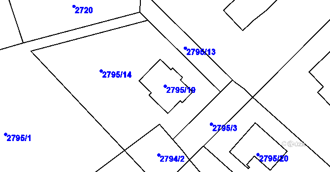 Parcela st. 2795/19 v KÚ Horní Suchá, Katastrální mapa