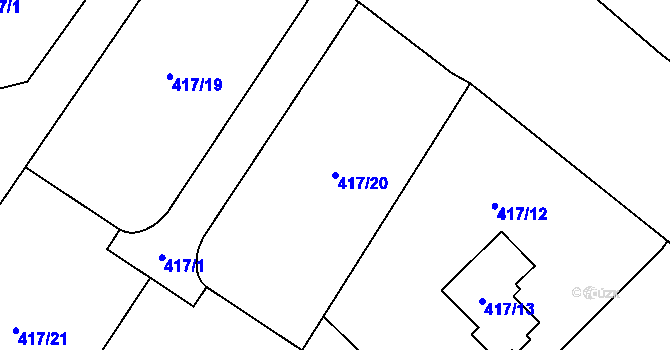 Parcela st. 417/20 v KÚ Horní Suchá, Katastrální mapa