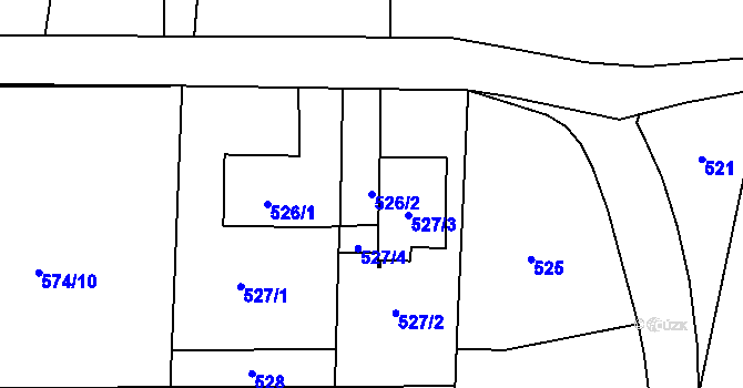 Parcela st. 526/2 v KÚ Horní Suchá, Katastrální mapa