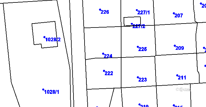 Parcela st. 224 v KÚ Horní Suchá, Katastrální mapa