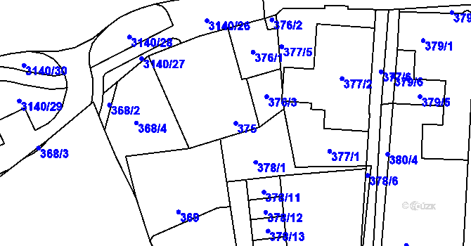 Parcela st. 375 v KÚ Horní Suchá, Katastrální mapa