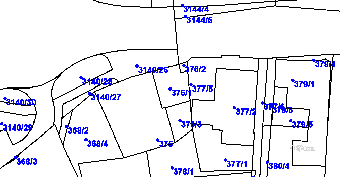 Parcela st. 376/1 v KÚ Horní Suchá, Katastrální mapa
