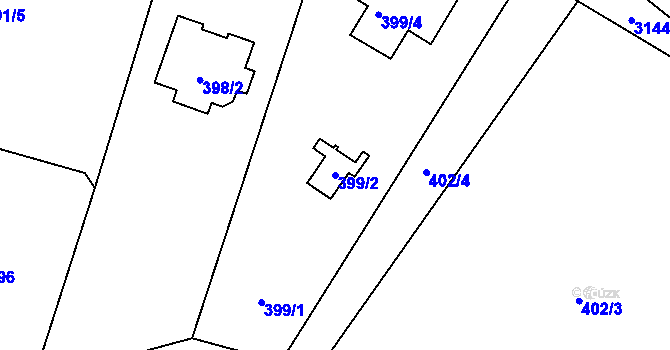 Parcela st. 399/2 v KÚ Horní Suchá, Katastrální mapa