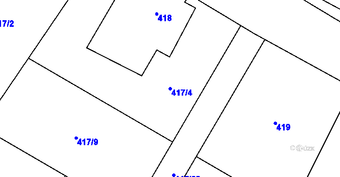 Parcela st. 417/4 v KÚ Horní Suchá, Katastrální mapa