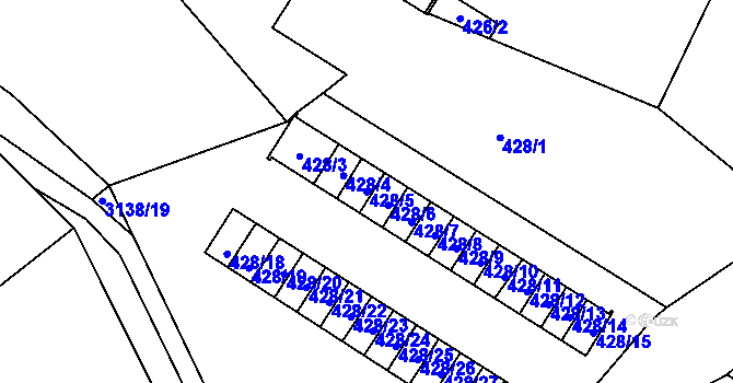 Parcela st. 428/5 v KÚ Horní Suchá, Katastrální mapa