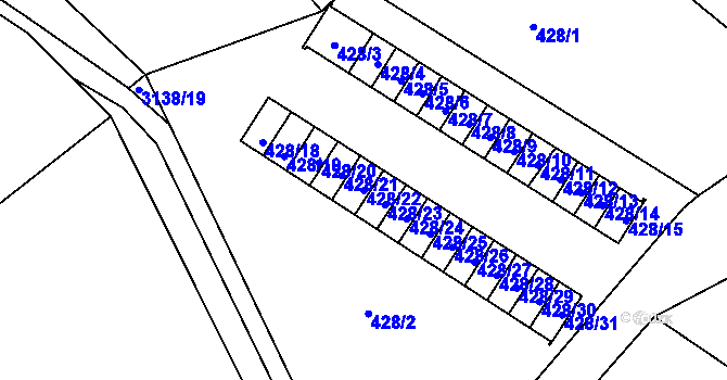 Parcela st. 428/22 v KÚ Horní Suchá, Katastrální mapa