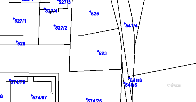 Parcela st. 523 v KÚ Horní Suchá, Katastrální mapa