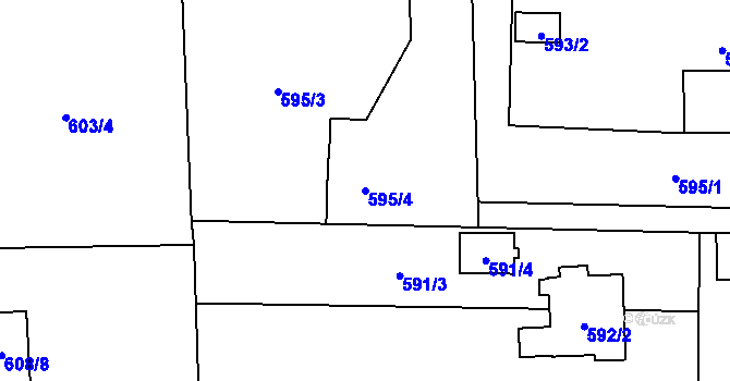 Parcela st. 595/4 v KÚ Horní Suchá, Katastrální mapa