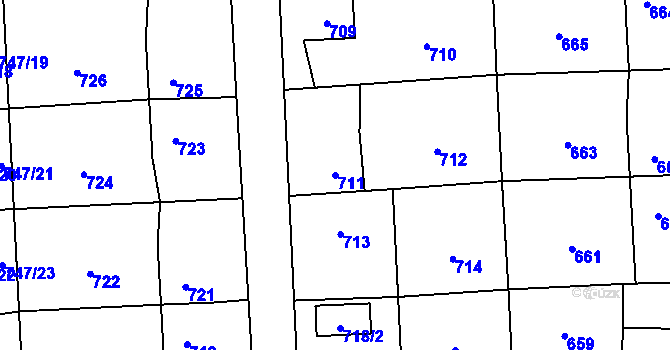 Parcela st. 711 v KÚ Horní Suchá, Katastrální mapa