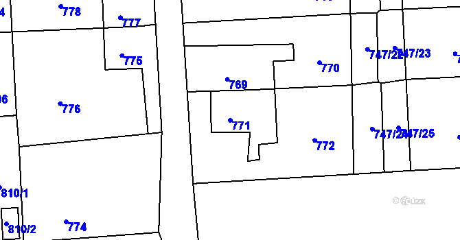 Parcela st. 771 v KÚ Horní Suchá, Katastrální mapa