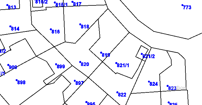 Parcela st. 819 v KÚ Horní Suchá, Katastrální mapa